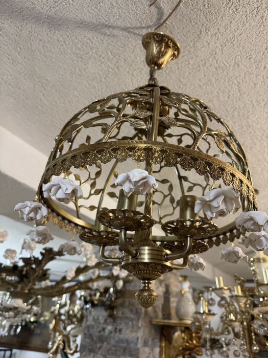 Candelabru bronz masiv- 5 becuri