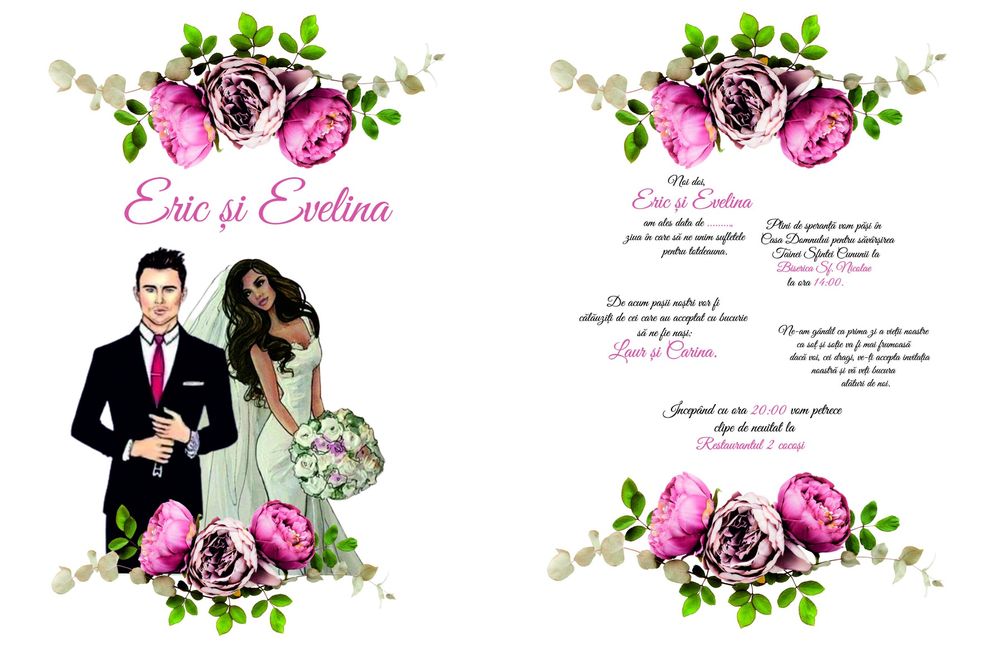 Invitații pentru nuntă, botez sau 2 în 1