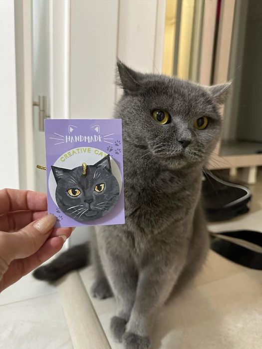 Decorațiune brad Crăciun  cu pisica/ câinele tau pictată