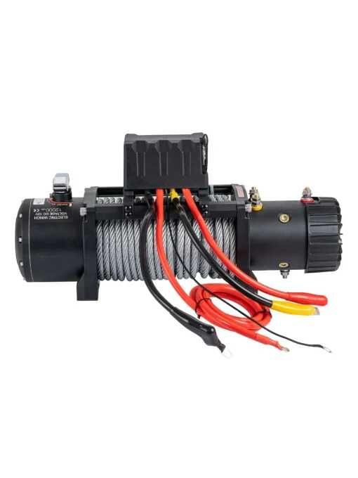 Troliu electric auto EMD Winch 12000lbs (5443kg), 12V, cablu otel, 26m, raport 265:1