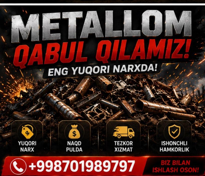 Metallom qabul qilamiz qayta ishlagani.