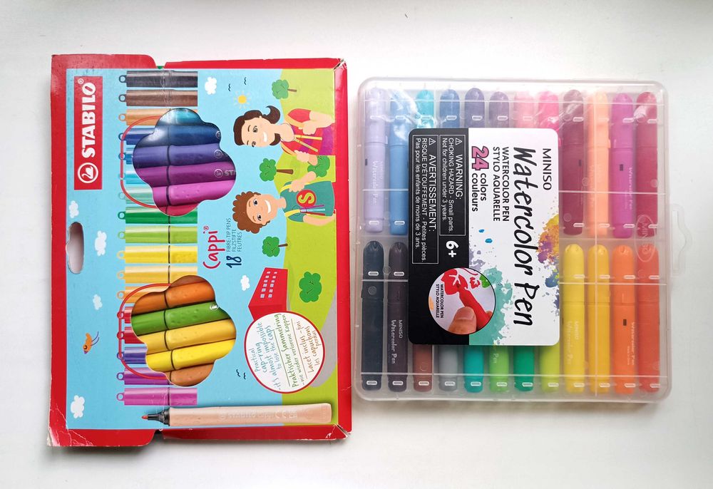 Фломастеры детские Miniso и Stabilo