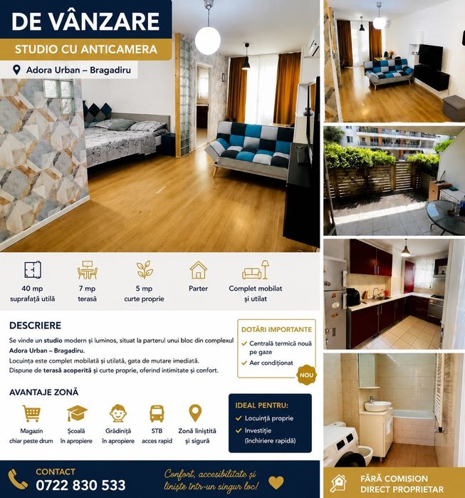 Garsoniera tip studio (cu antecamera)