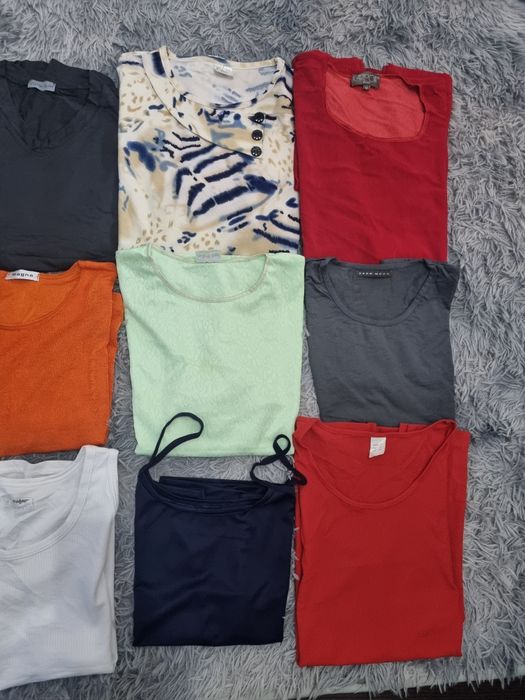 Lot 9 bluze / tricouri / topuri damă XL