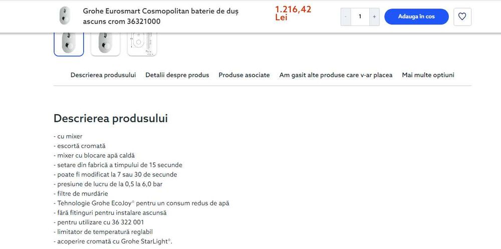 Baterii grohe  de de lavoar si de dus incastrate