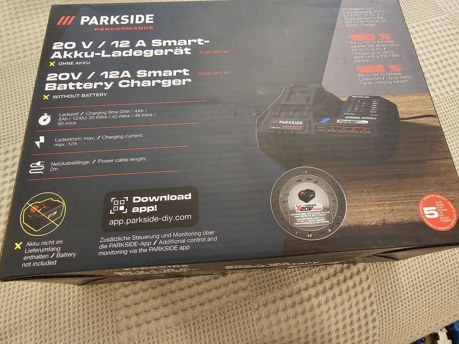 Parkside performance 20v бързо зарядно