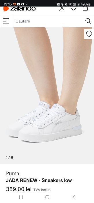 Adidasi PUMA piele culoare alba unisex 37.5 NOI