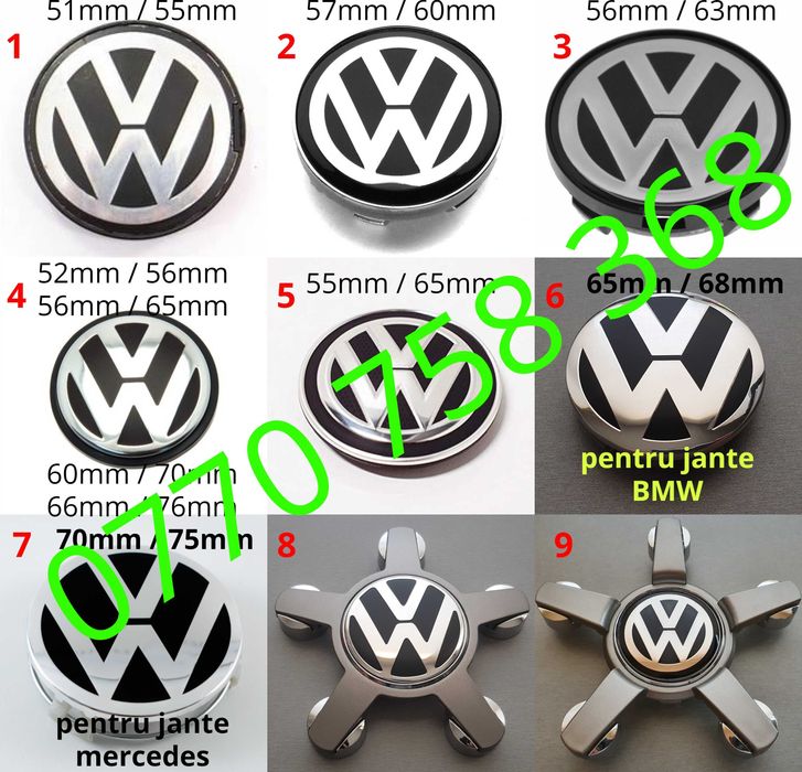 Capace jante aliaj AUDI BMW Land Rover Mercedes Porsche Seat Skoda VW