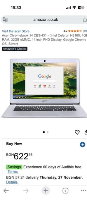 Лап топ Acer в отлично състояние