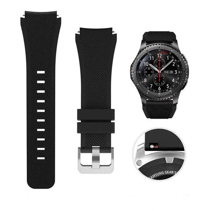 Curea silicon 22mm ceas Samsung Galaxy Watch 46mm Gear S3 Huawei GT