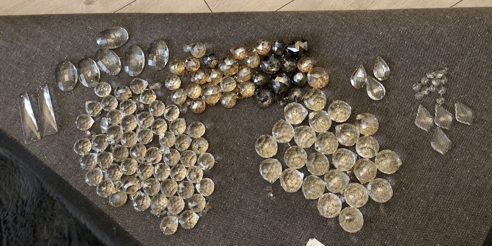 130 Piese cristal restaurat lampa/ candelabru