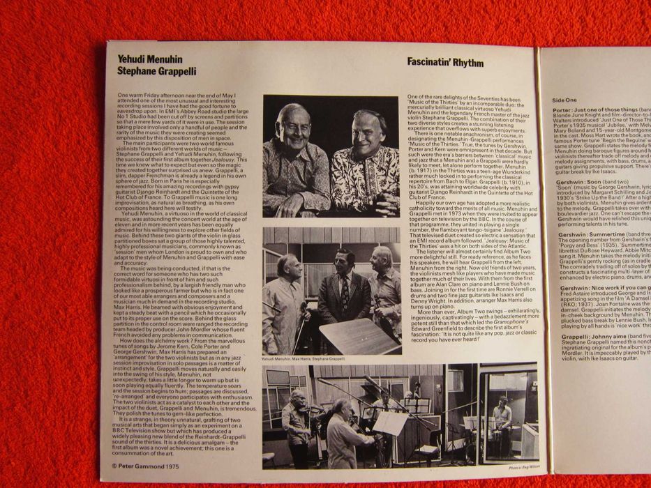 vinil rar jazz Yehudi Menuhin &Steph.Grappelli Fascinatin' Rhythm 1975