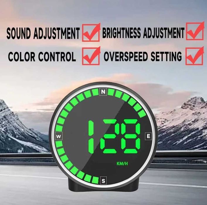 Vitezometru GPS ceas busola universal ATV barca auto display 7 culori