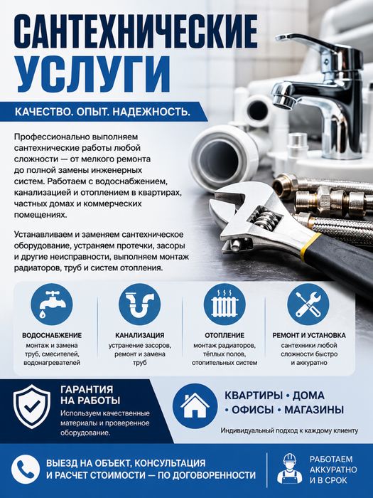Услуги сантехника
