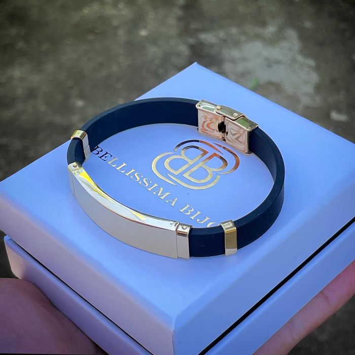 Мъжка Гривна от Силикон и Стомана