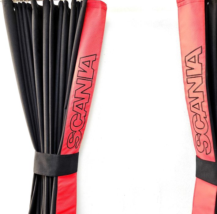 Пердета за камиони SCANIA с кожена лента и кукички тип холандско чело.