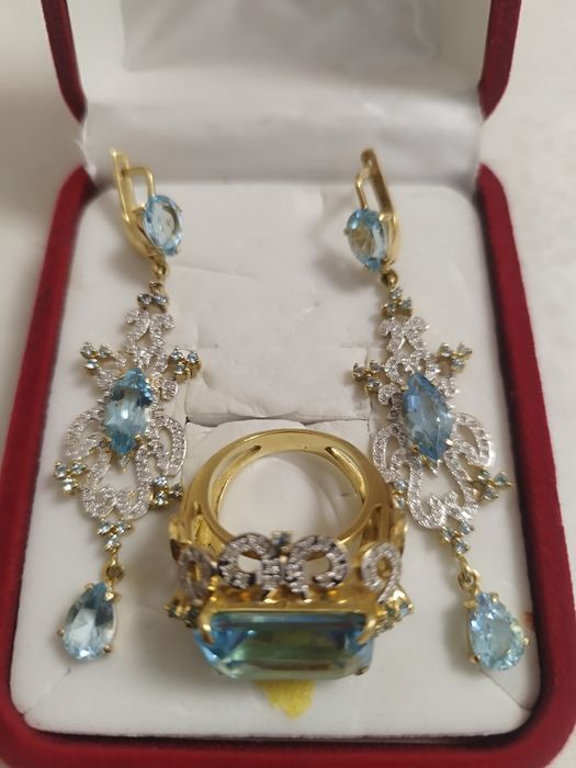 Продам комплект кольцо и серьги 750 проба.