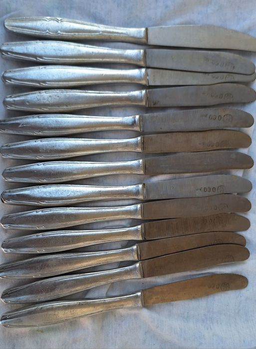 Инокс -кана, ваза, салфетник - сет, винтидж сет месо, руски лъжички