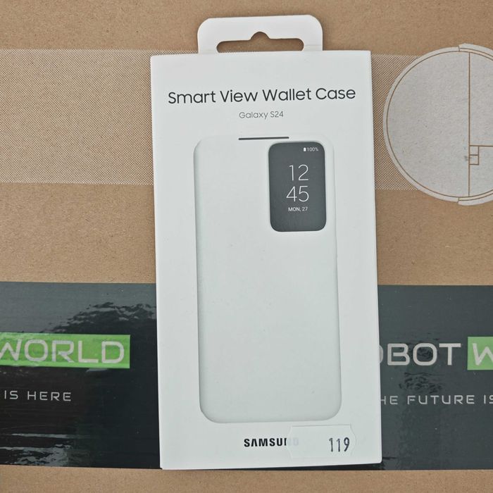 Husa Samsung S24 alba smart view case carte sigilata ORIGINALA!