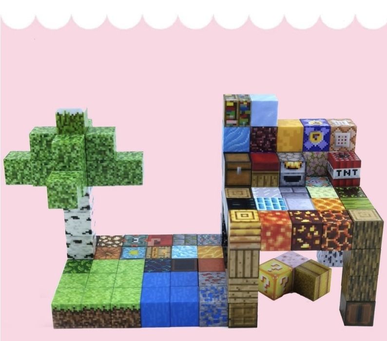 Магнитные блоки игрушки Minecraft 2x2