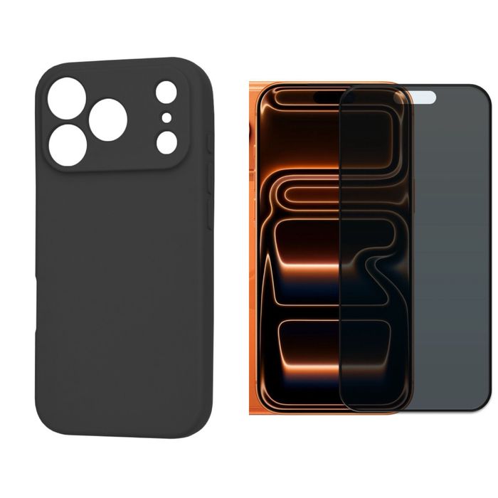 Husa Silicon + Folie Sticla 11D/6D/Privacy Iphone 17/AIR/PRO/PRO MAX