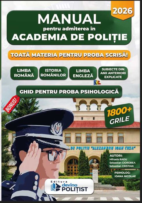 Manual admitere Academia de Poliție Devino Polițist 2026