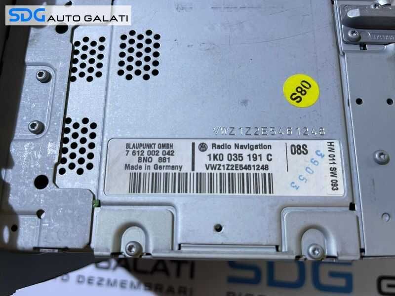 Radio CD Player cu Navigatie GPS RNS 300 VW Golf PLUS 2004 - 2008 Cod 1K0035191C 7612002042  [C1442]
