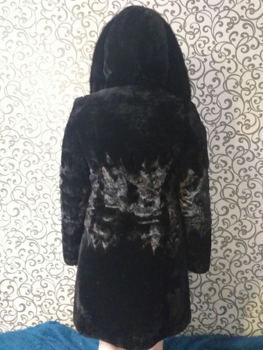 Шуба мутон с норкой