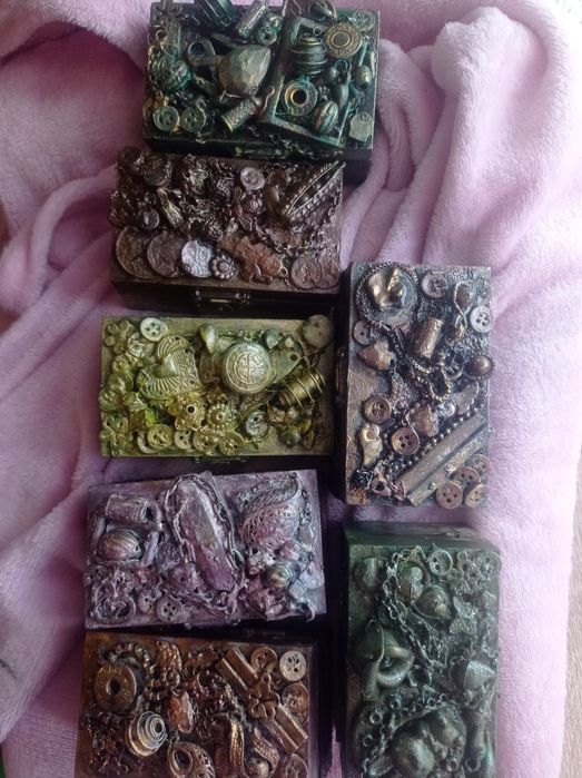 Промо оферта! Нови дървени кутийки за бижута, размер 10*6*5,