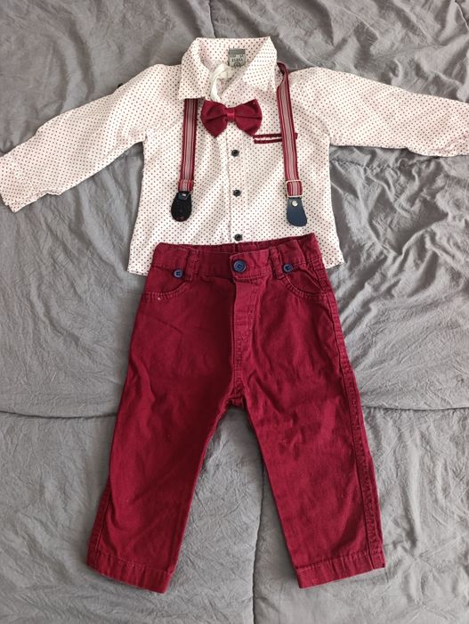 Детско костюмче с тиранти и папионка