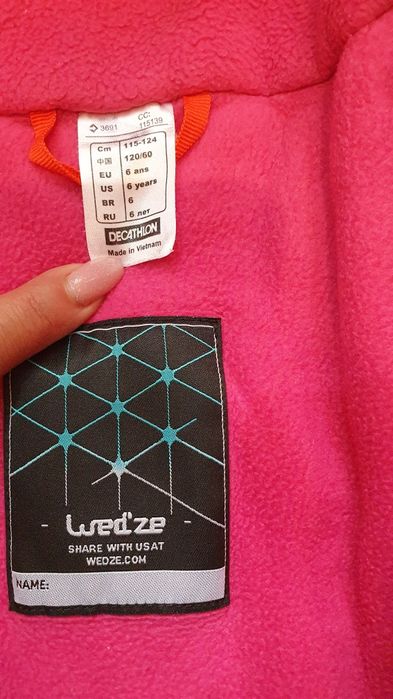 Geaca impermeabila Wed'ze pt 6-7 ani