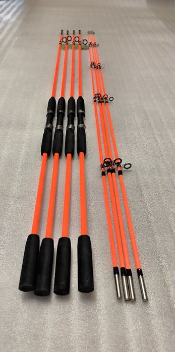 SET 4 Lansete FIBRA PLINA 3.0m WIND BLADE + 4 Mulinete FL EFB 6000