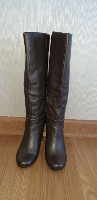 Сапоги женские, демисезонные, кожаные, р 38