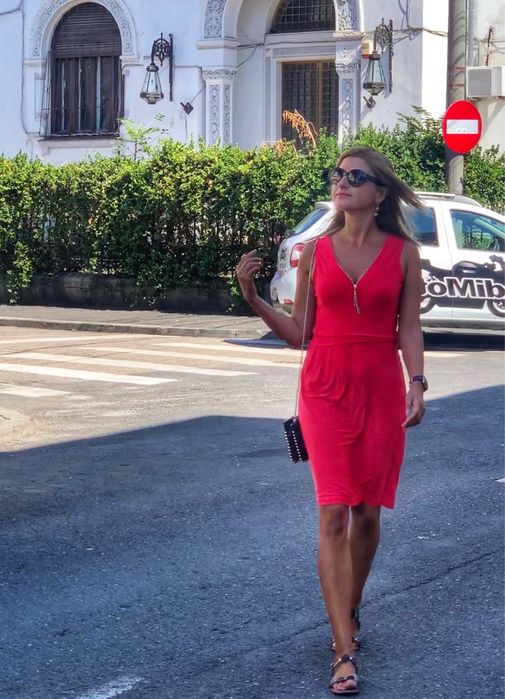 Rochie de zi fluida, midi, marca Morgan, marimea S