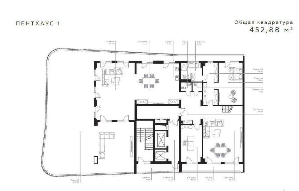 Пентхауса Премиум класса 450м² + Терраса МЖК Infinity. Центр. Ц-1