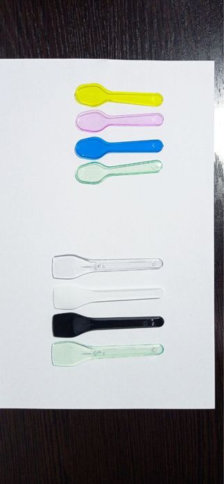 Одноразовые вилка и ложка для мороженое и приборы