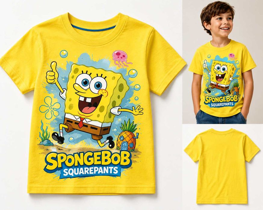 Нова детска тениска с героя Спондж боб (SpongeBob)