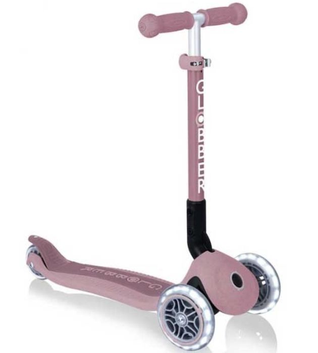 Тротинетка розова Globber Junior Foldable Lights Ecologic