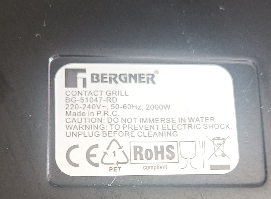 grill 2000w  rosu si negru