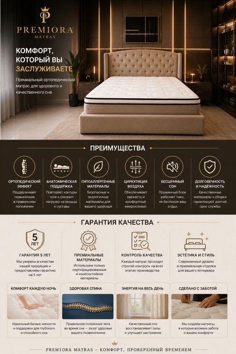 Ортопедический матрас | От производителя | Гарантия 3 года

Новый матр