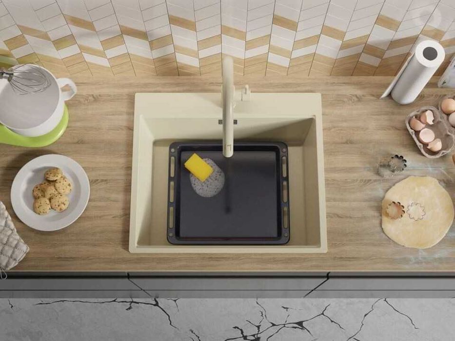 Кухненска Мивка от гранит  Осло XL 500 x 590 mm - Бежов