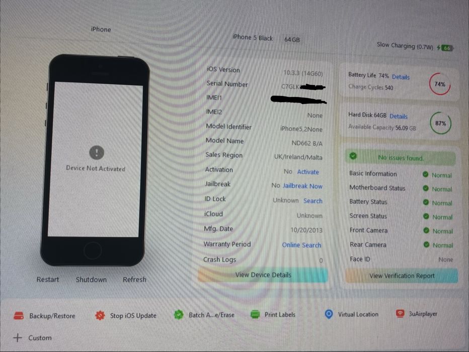 Iphone 5 black edition icloud locked/За части.