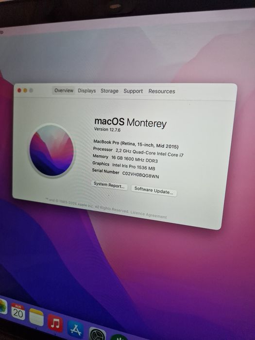 Apple MacBook Pro 15" - 16 GB RAM 2.2 GHz i7 / Макбук Про 15 инча