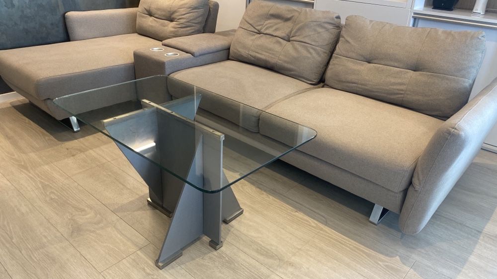 Vand masa  cafea metal si sticla design unic