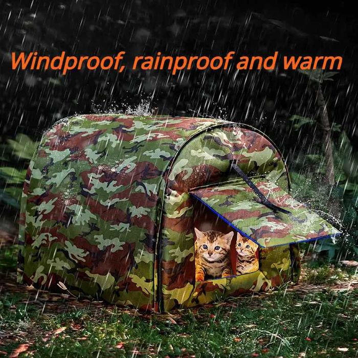 Водоустойчива Котешка къща, легло на открито, изолирана, устойчива