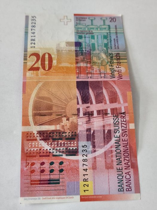 Банкнота 20 швейцарски франка – Артур Онегер 1994 г