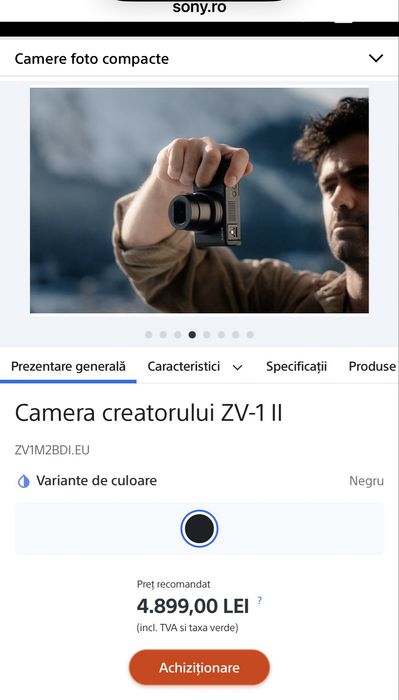 Camera foto avansata Sony zv 1 m2 in stare noua