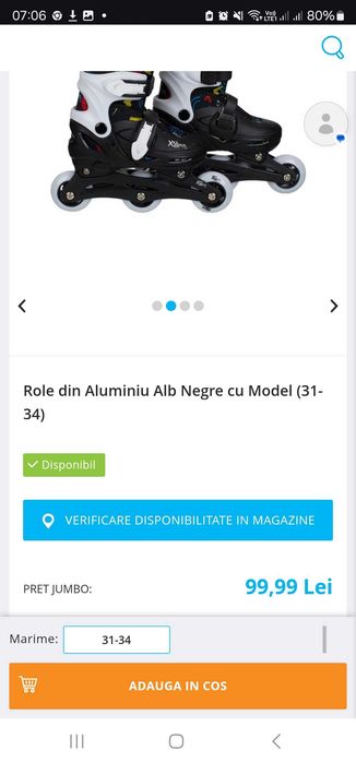 Role din Aluminiu Alb Negre cu Model (31-34)