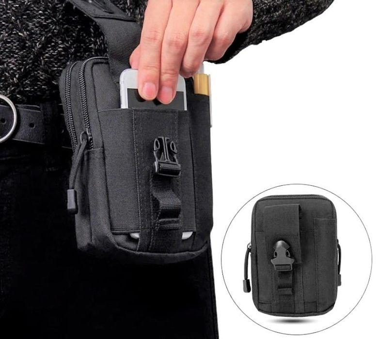 Husa tactica militara , Trooper Reach, poliester,  1 l, 18 cm, negru