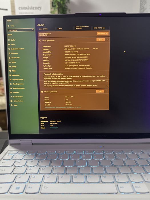 [Pachet complet] Lenovo Legion 5 Pro RTX3060 6GB, Ryzen 5 5600H BV